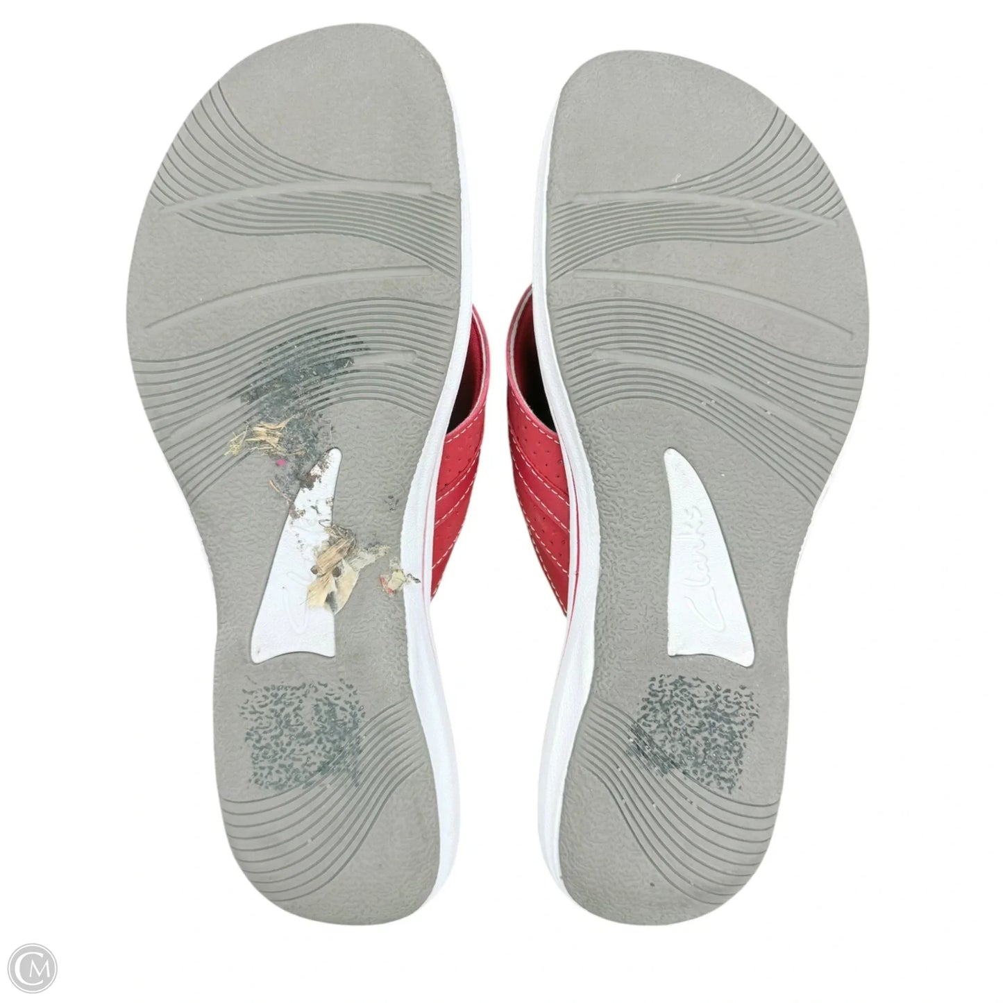 Sandals Flats By Clarks In Red, Size: 8