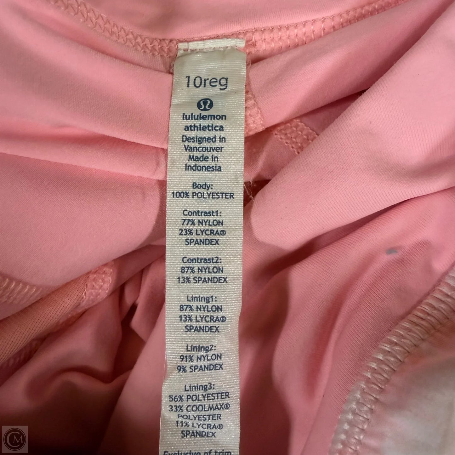 Athletic Skort By Lululemon In Pink & White, Size: 10