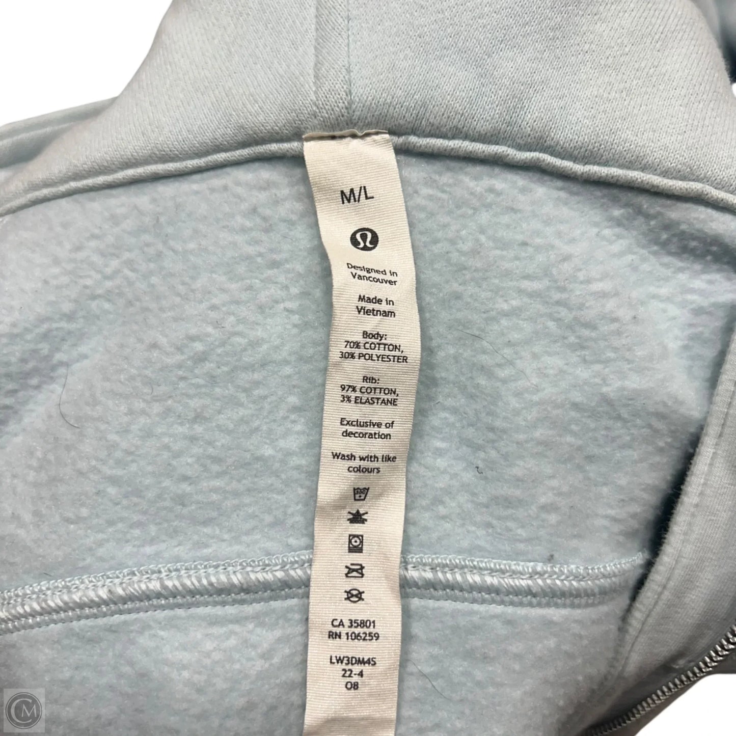 Athletic Sweatshirt Hoodie By Lululemon In Blue, Size: M