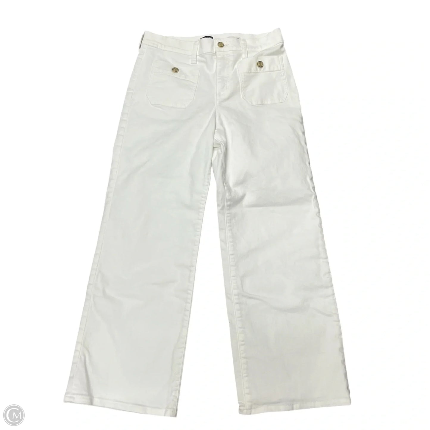 Jeans Wide Leg By J. Crew In Cream Denim, Size: 8