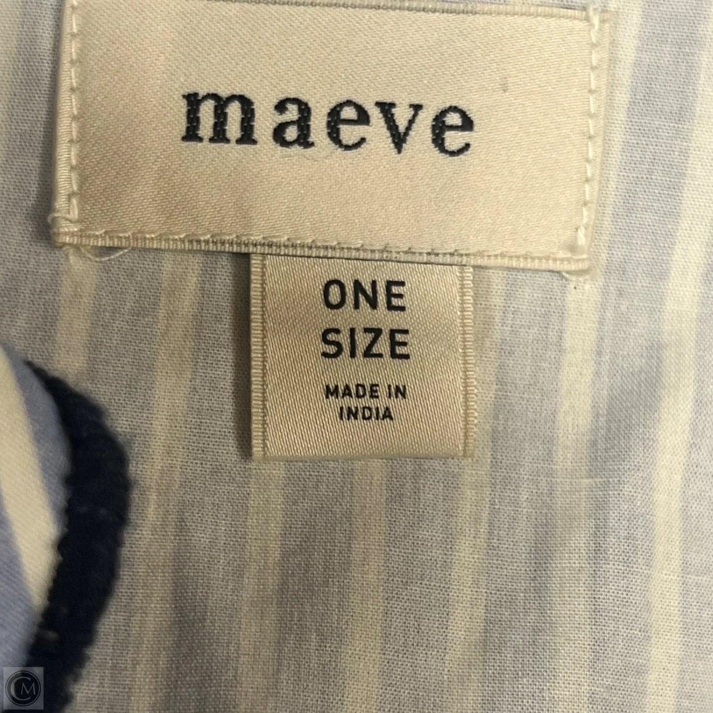 Top Long Sleeve By Maeve In Blue & White, Size: Osfm