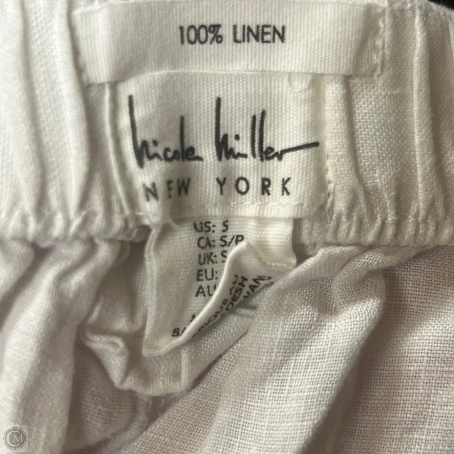 Pants Linen By Nicole Miller In White, Size: 4