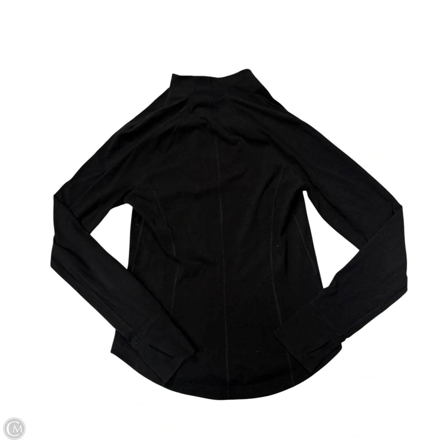 Athletic Top Long Sleeve Collar By Athleta In Black, Size: S