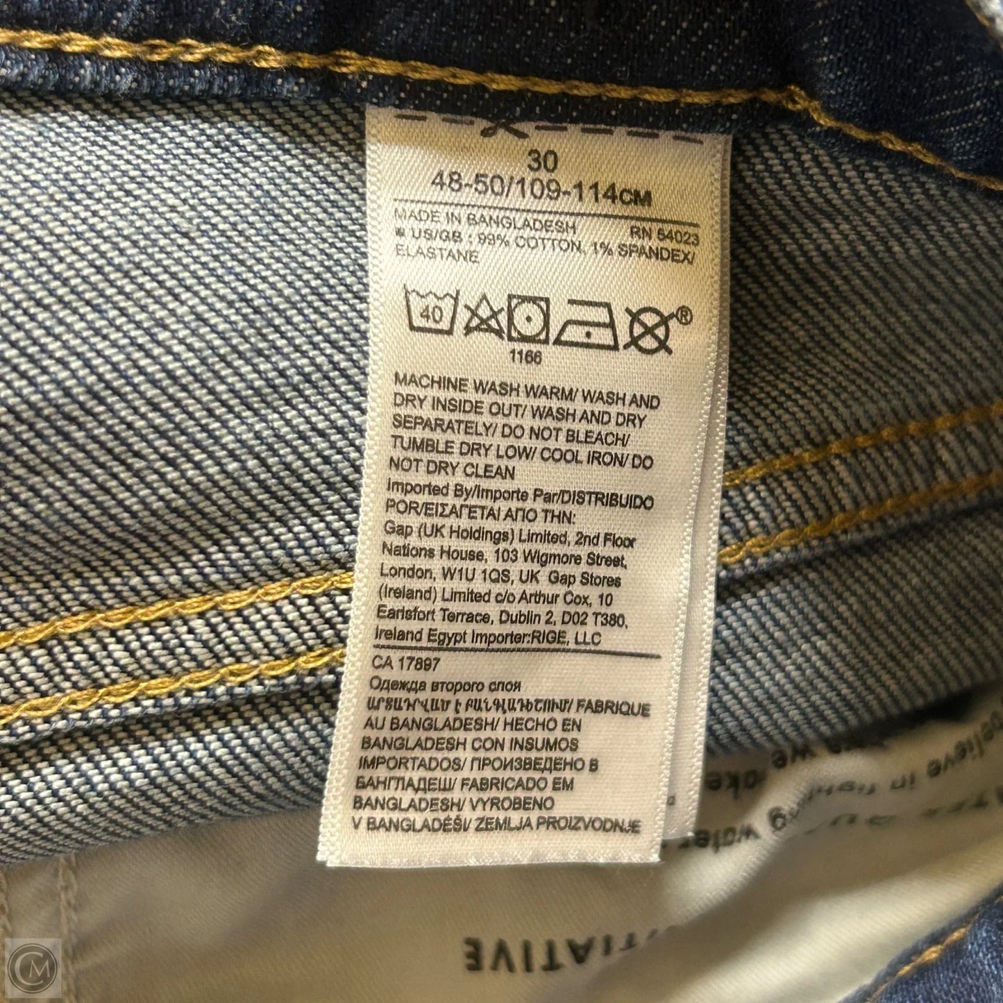 Jeans Straight By Banana Republic In Blue Denim, Size: 10