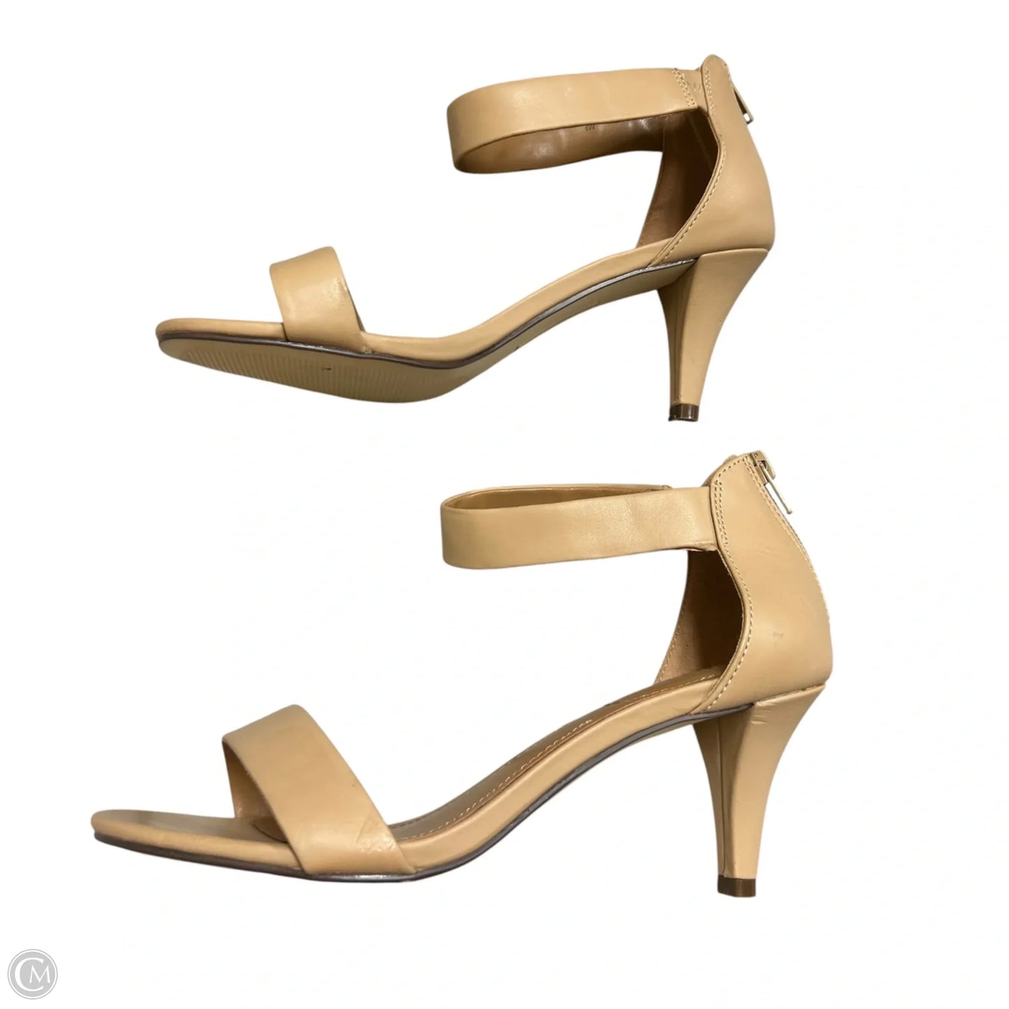 Sandals Heels Kitten By Style And Company In Tan, Size: 9