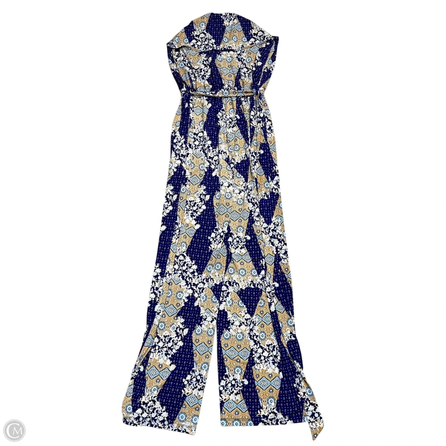 Jumpsuit By Veronica M In Blue & Tan, Size: S