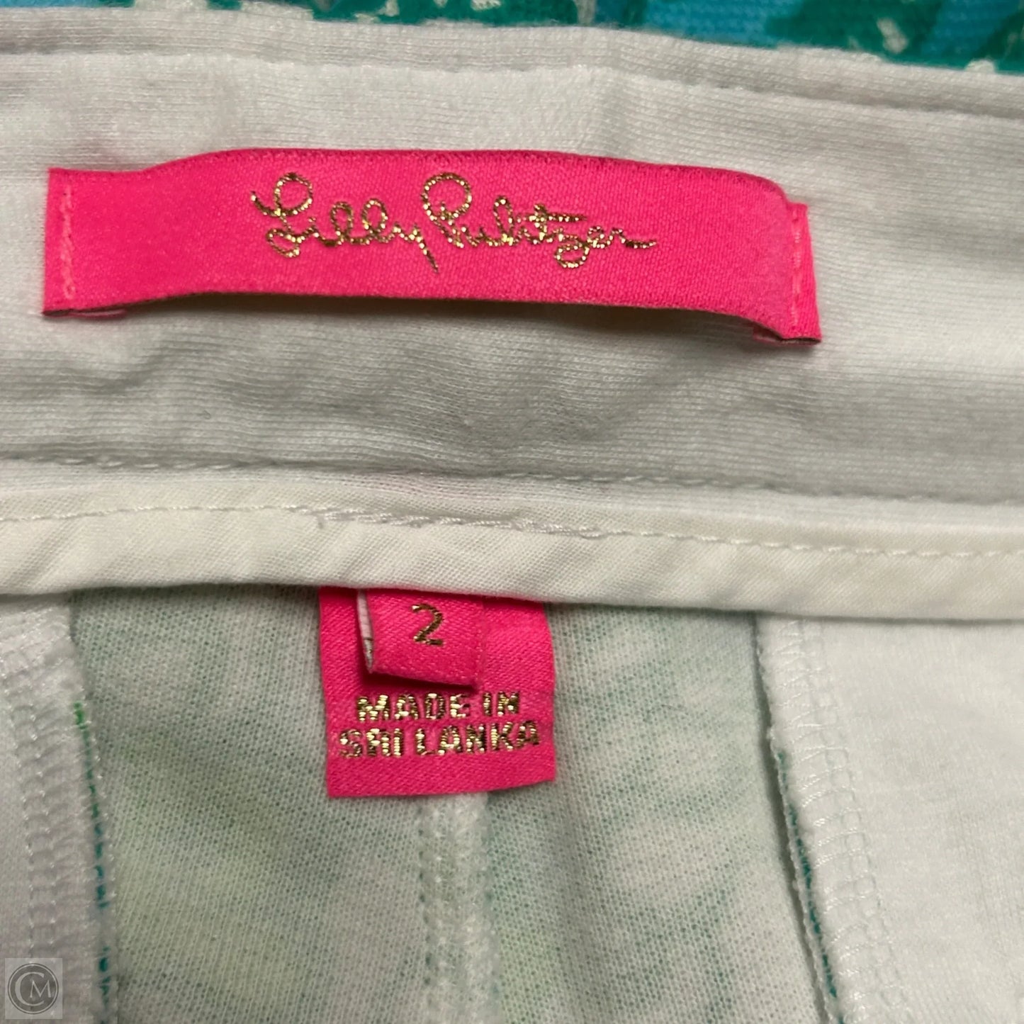 Shorts Designer By Lilly Pulitzer In Cream & Green, Size: 2