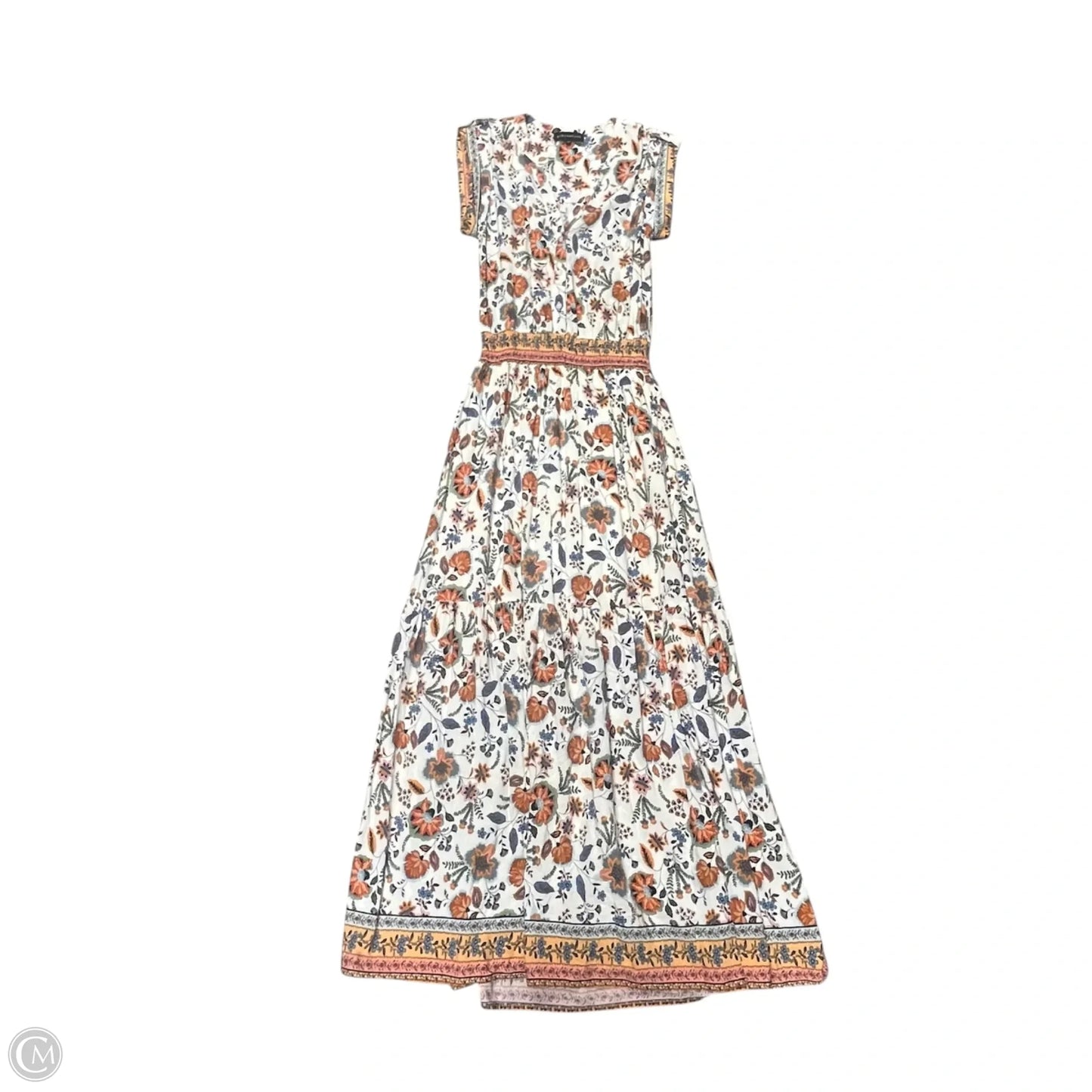 Dress Casual Maxi By  Gibson Look In Blue & Orange, Size: Xs
