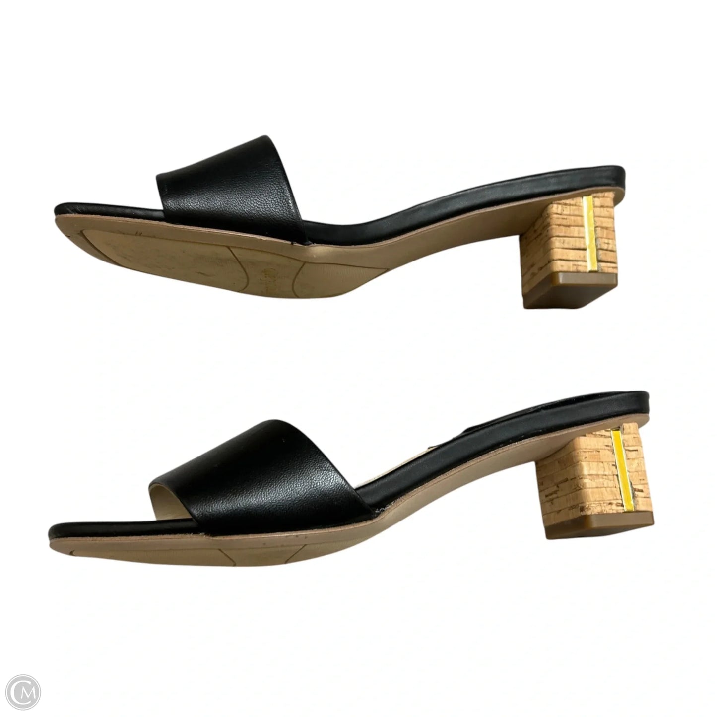 Sandals Heels Block By Franco Sarto In Black & Tan, Size: 8