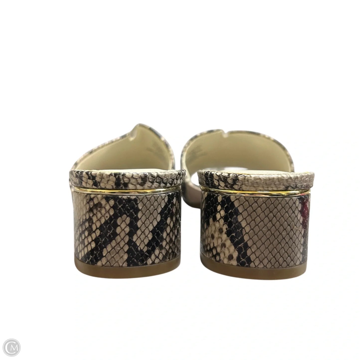 Sandals Heels Block By Anne Klein In Snakeskin Print, Size: 7.5