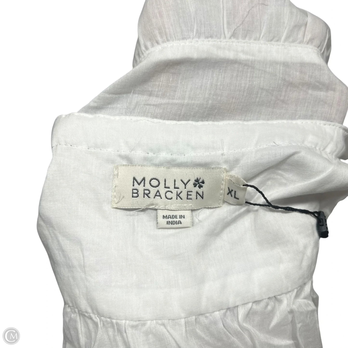 Top Short Sleeve By Molly Bracken In Blue & White, Size: Xl