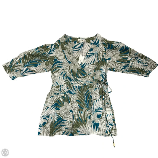 Top 3/4 Sleeve By Molly Bracken In Blue & Green, Size: Xl