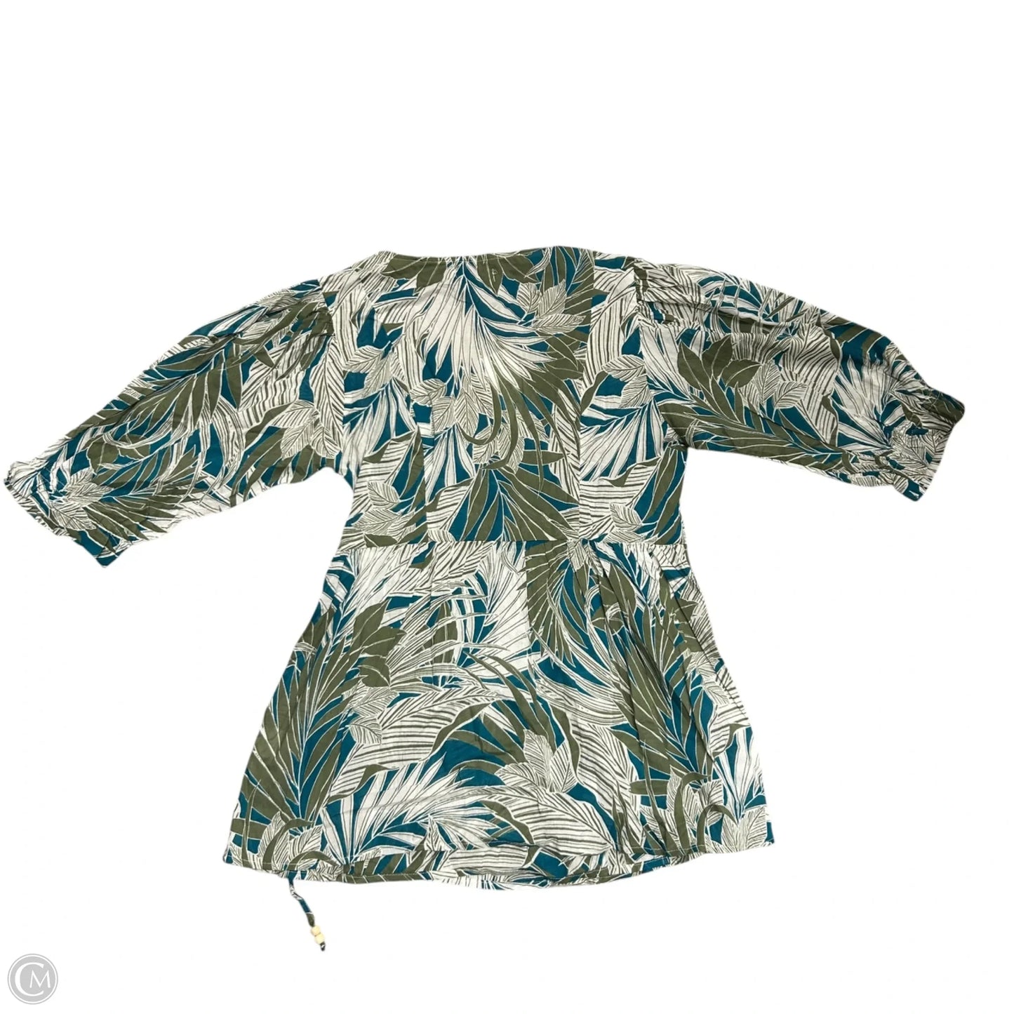 Top 3/4 Sleeve By Molly Bracken In Blue & Green, Size: Xl