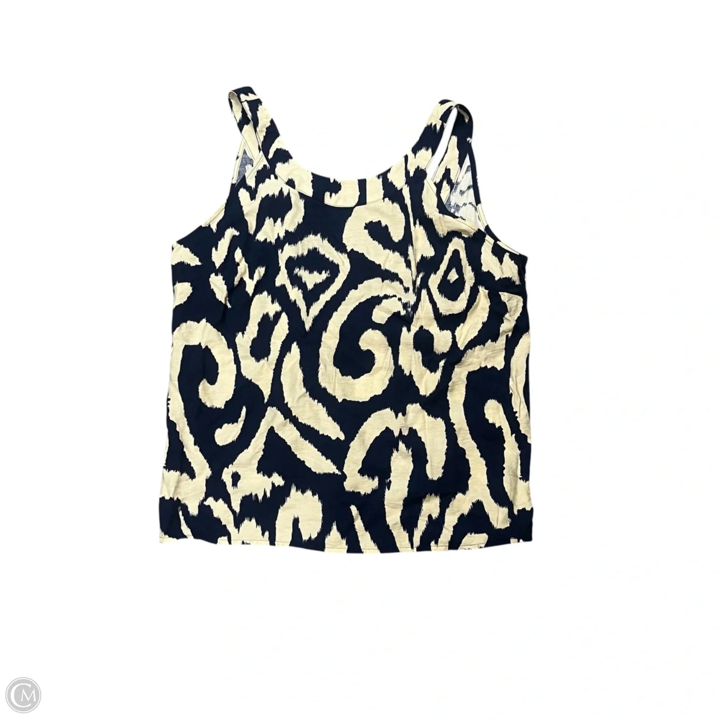 Top Sleeveless By Molly Bracken In Blue & Cream, Size: L