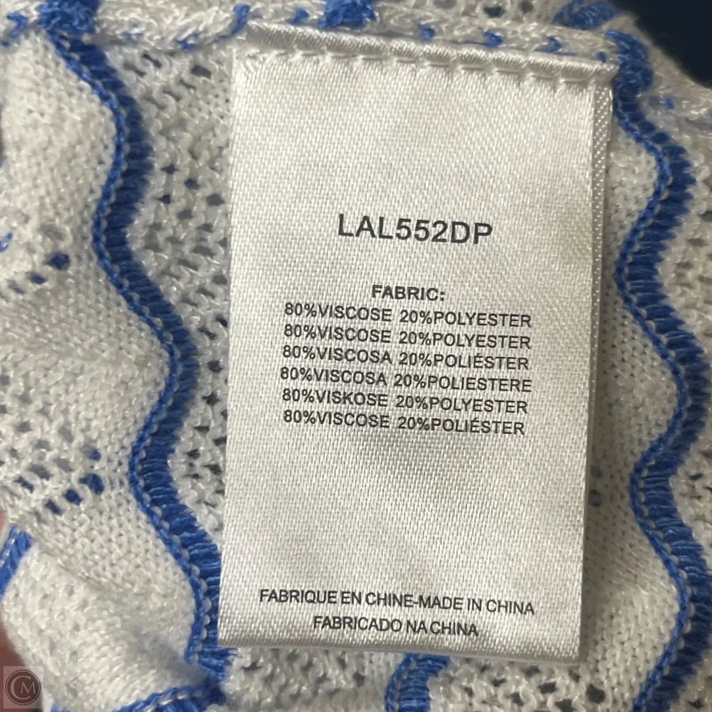 Top Sleeveless By Lili Sidonio In Blue & White, Size: Xl