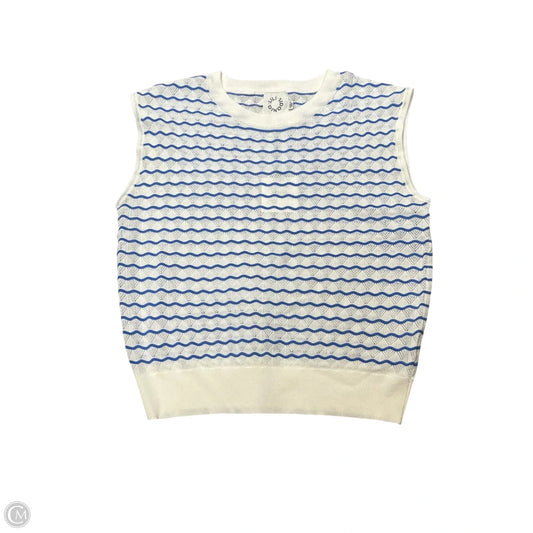 Top Sleeveless By Lili Sidonio In Blue & White, Size: L