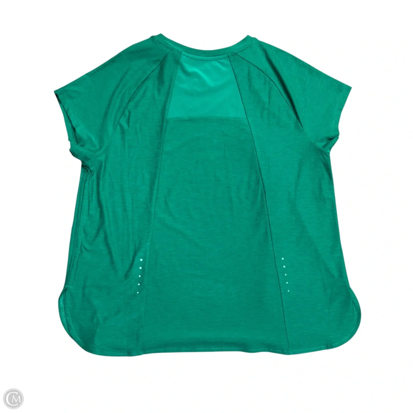 Athletic Top Short Sleeve By Asics In Green, Size: L