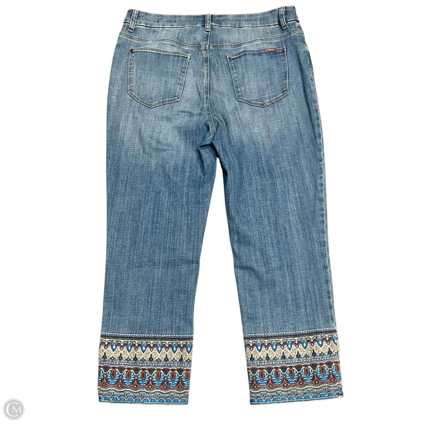 Jeans Cropped By Chicos In Blue Denim, Size: 8
