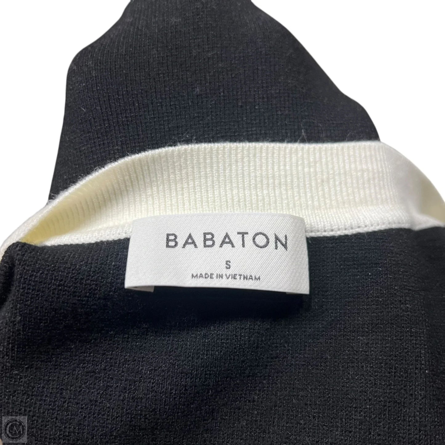 Sweater Short Sleeve By Babaton In Black & Cream, Size: S