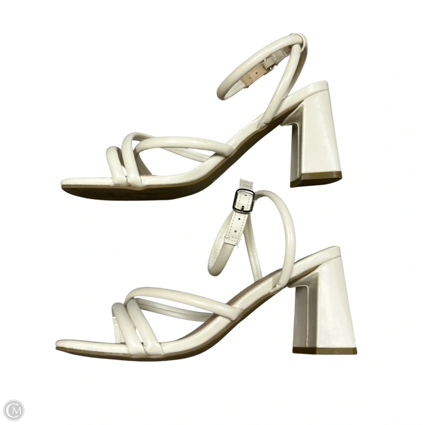 Sandals Heels Block By Lulus In Cream, Size: 6