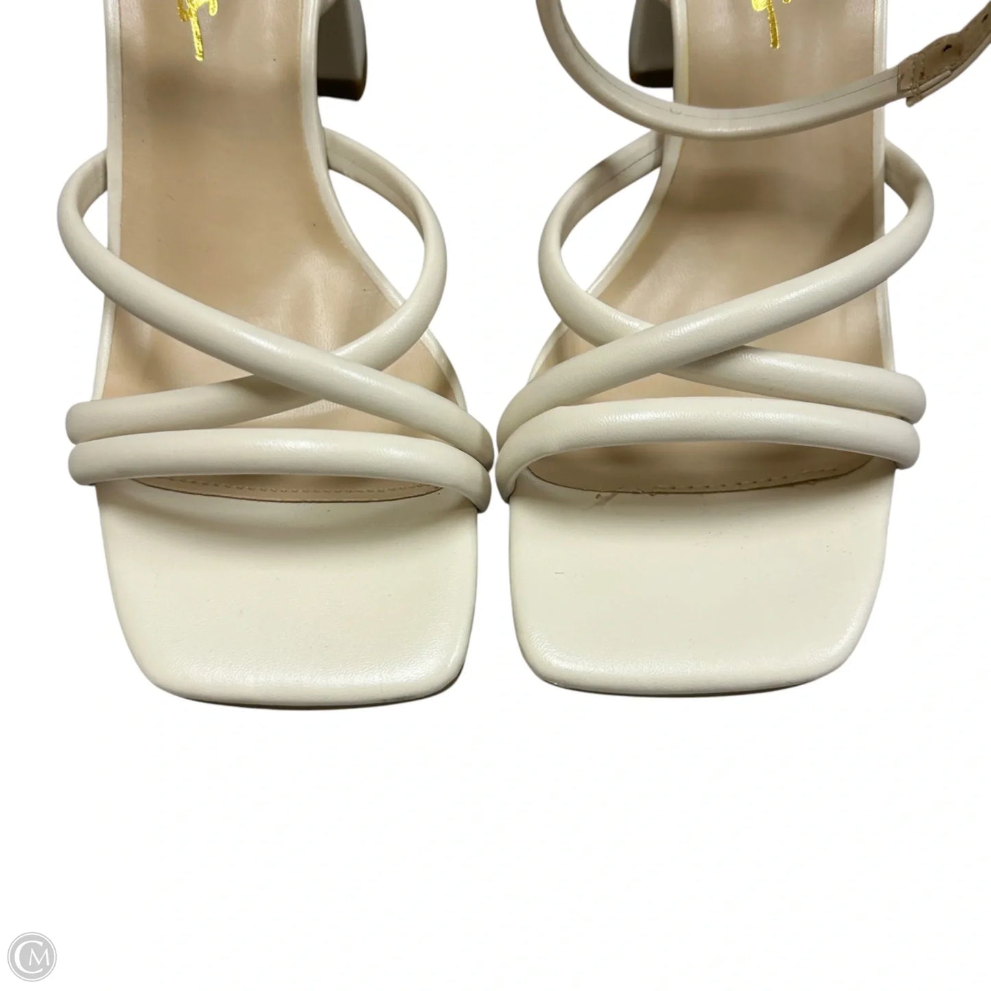 Sandals Heels Block By Lulus In Cream, Size: 6