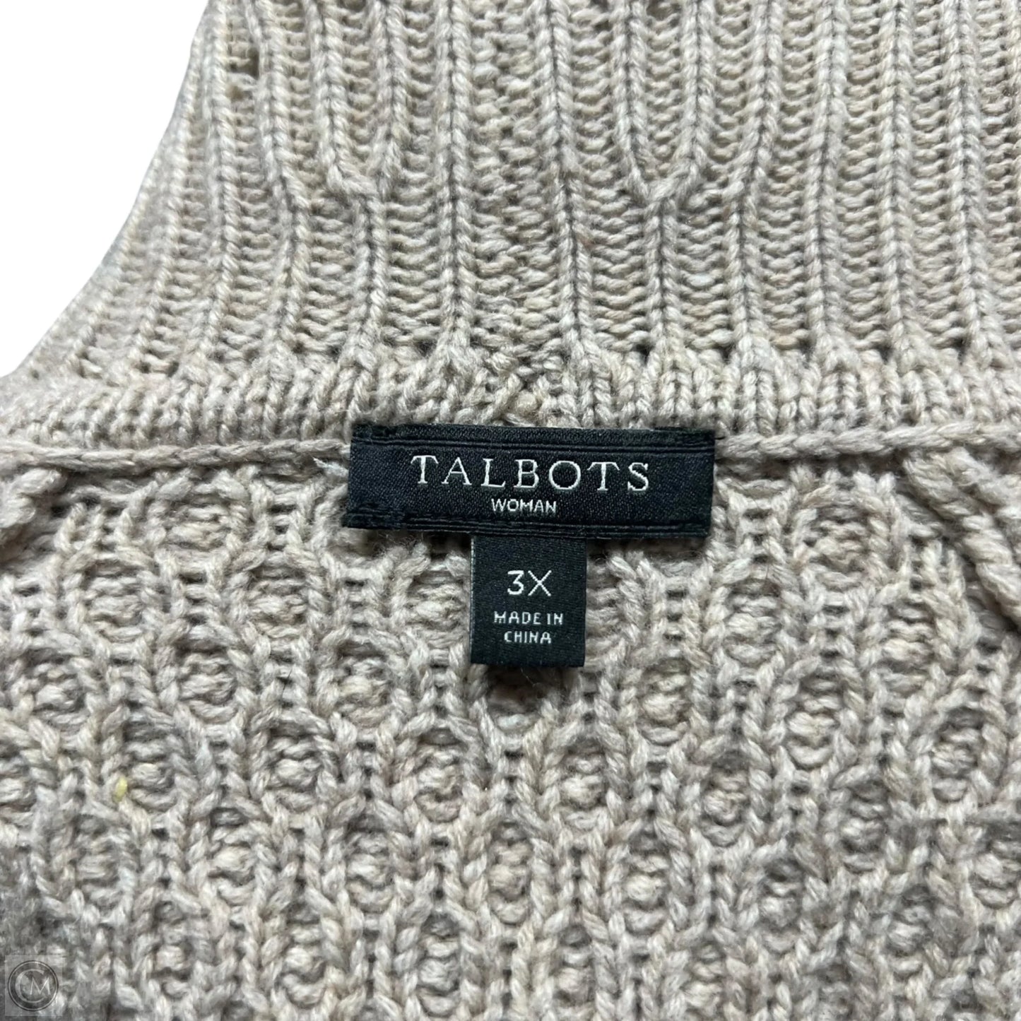 Sweater Cardigan By Talbots In Tan, Size: 3x