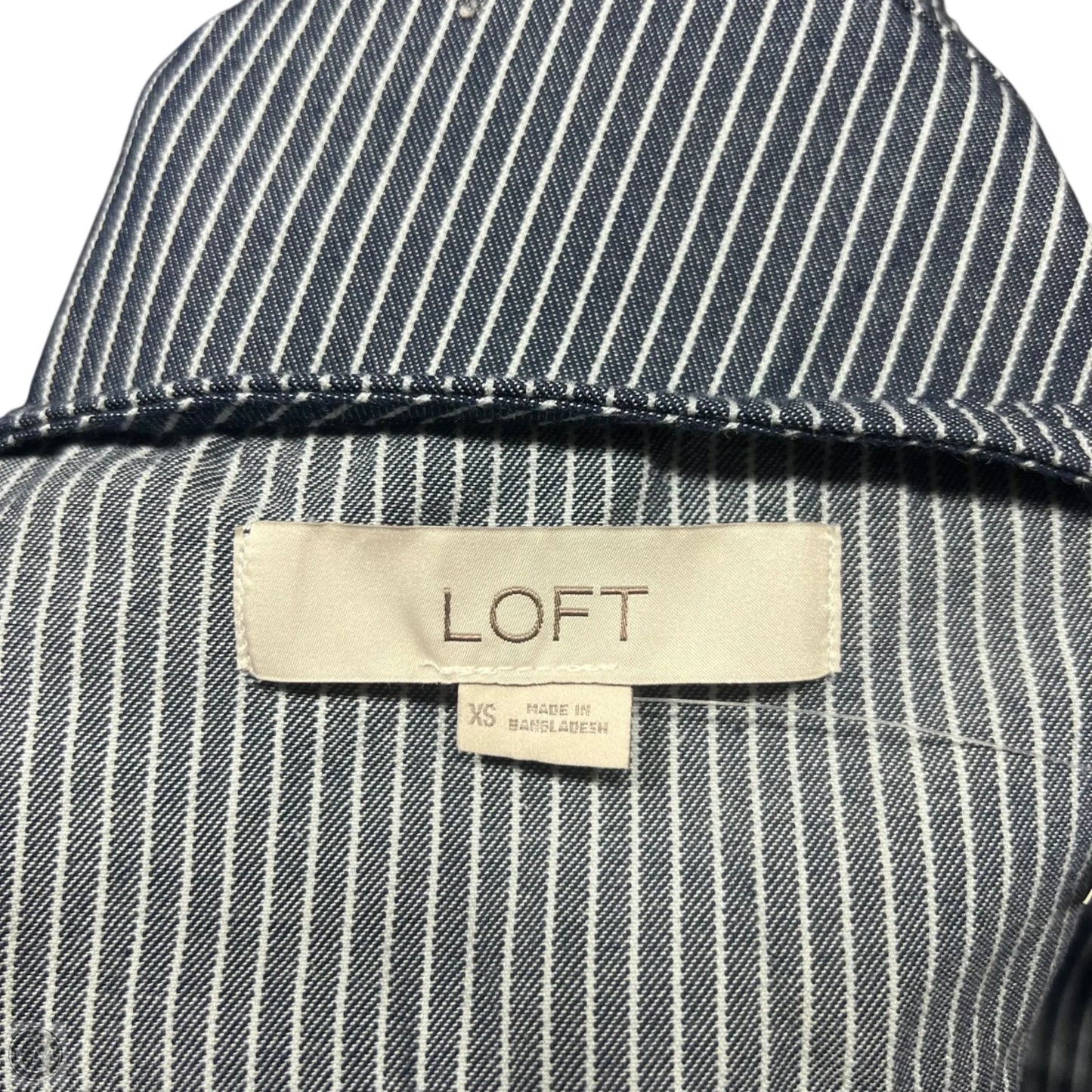 Top Short Sleeve By Loft In Blue & White, Size: Xs