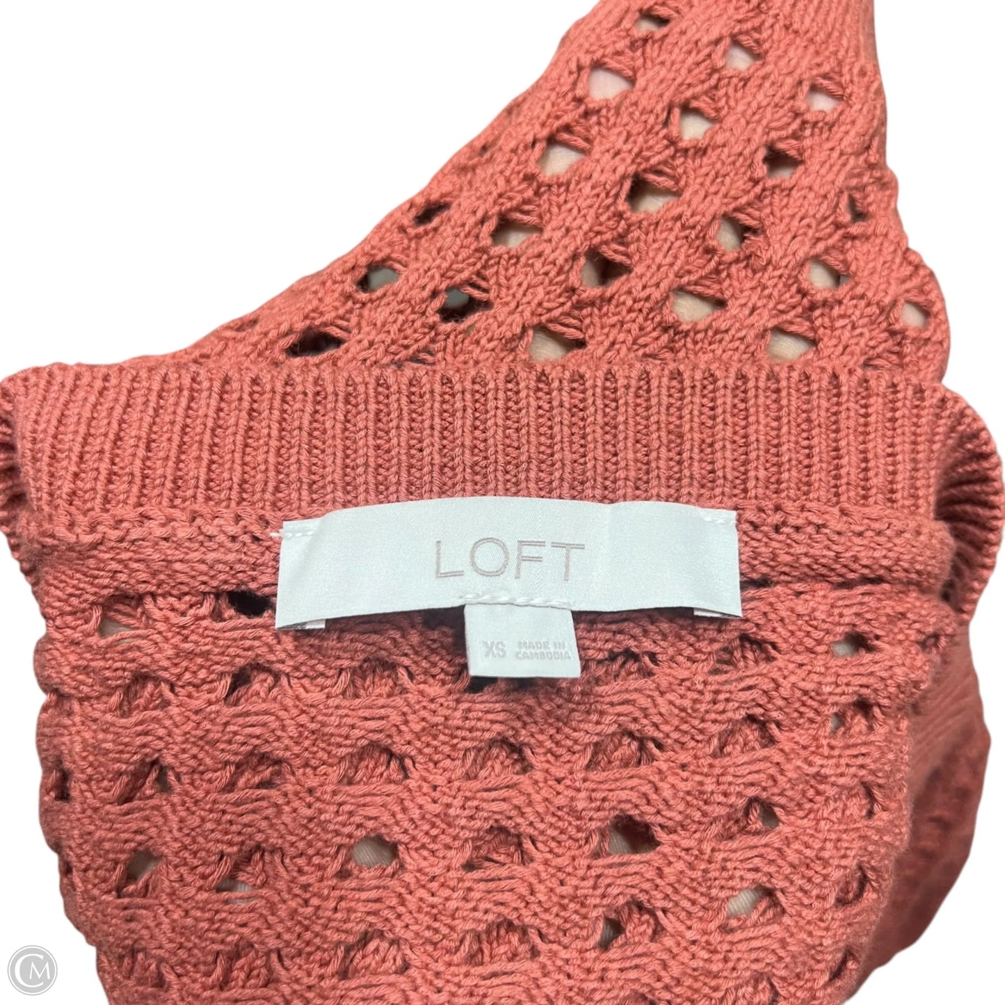 Sweater Cardigan By Loft In Orange, Size: Xs