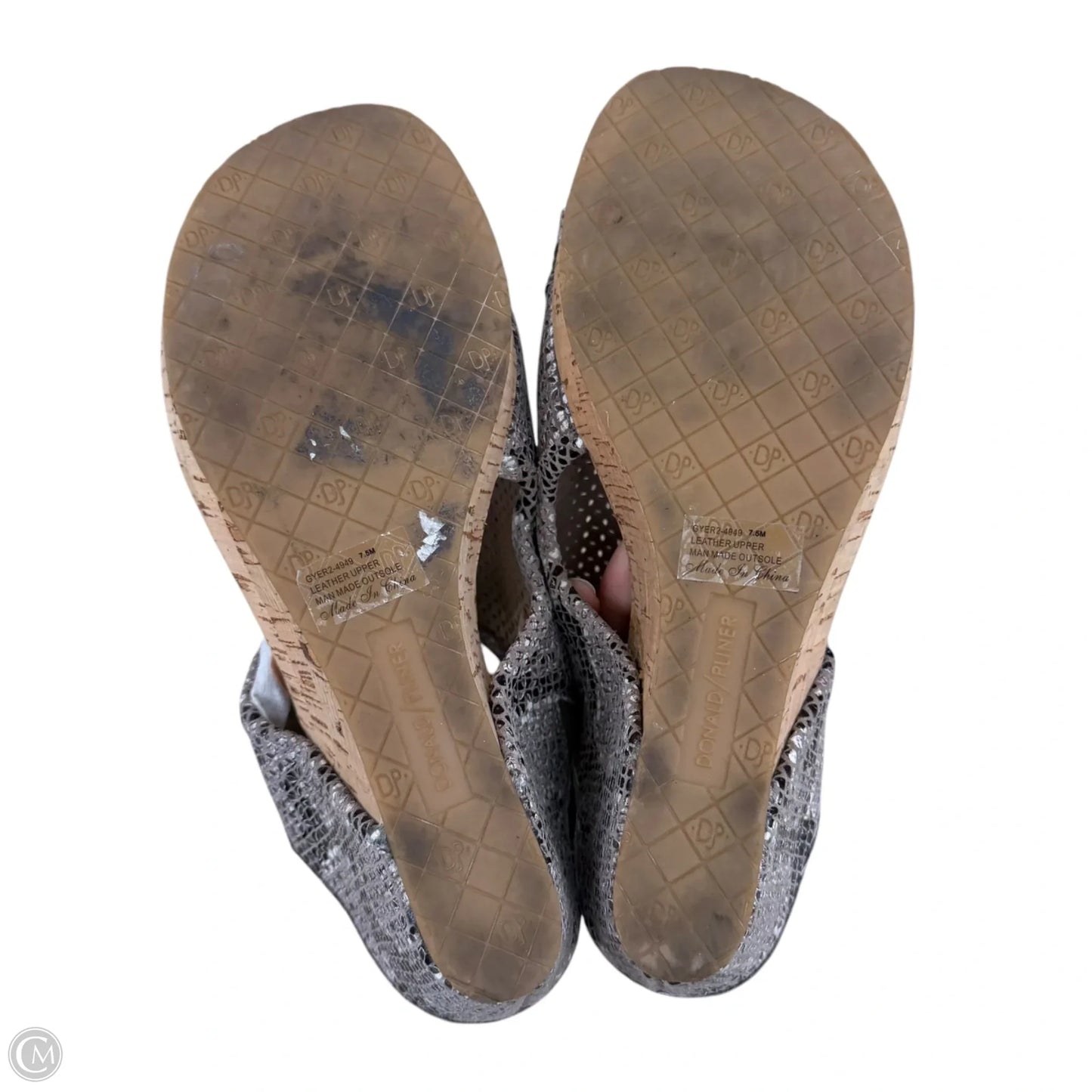 Sandals Heels Wedge By Donald Pliner In Taupe, Size: 7.5