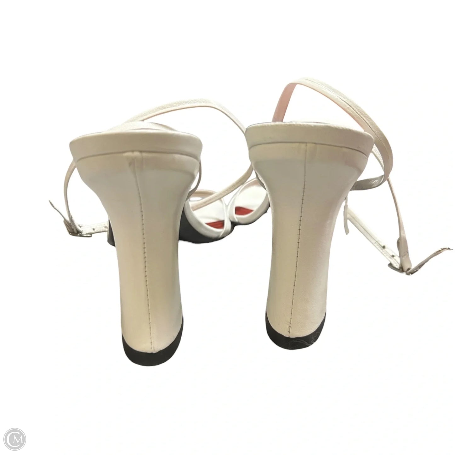 Sandals Heels Block By By Far In Red & White, Size: 7.5