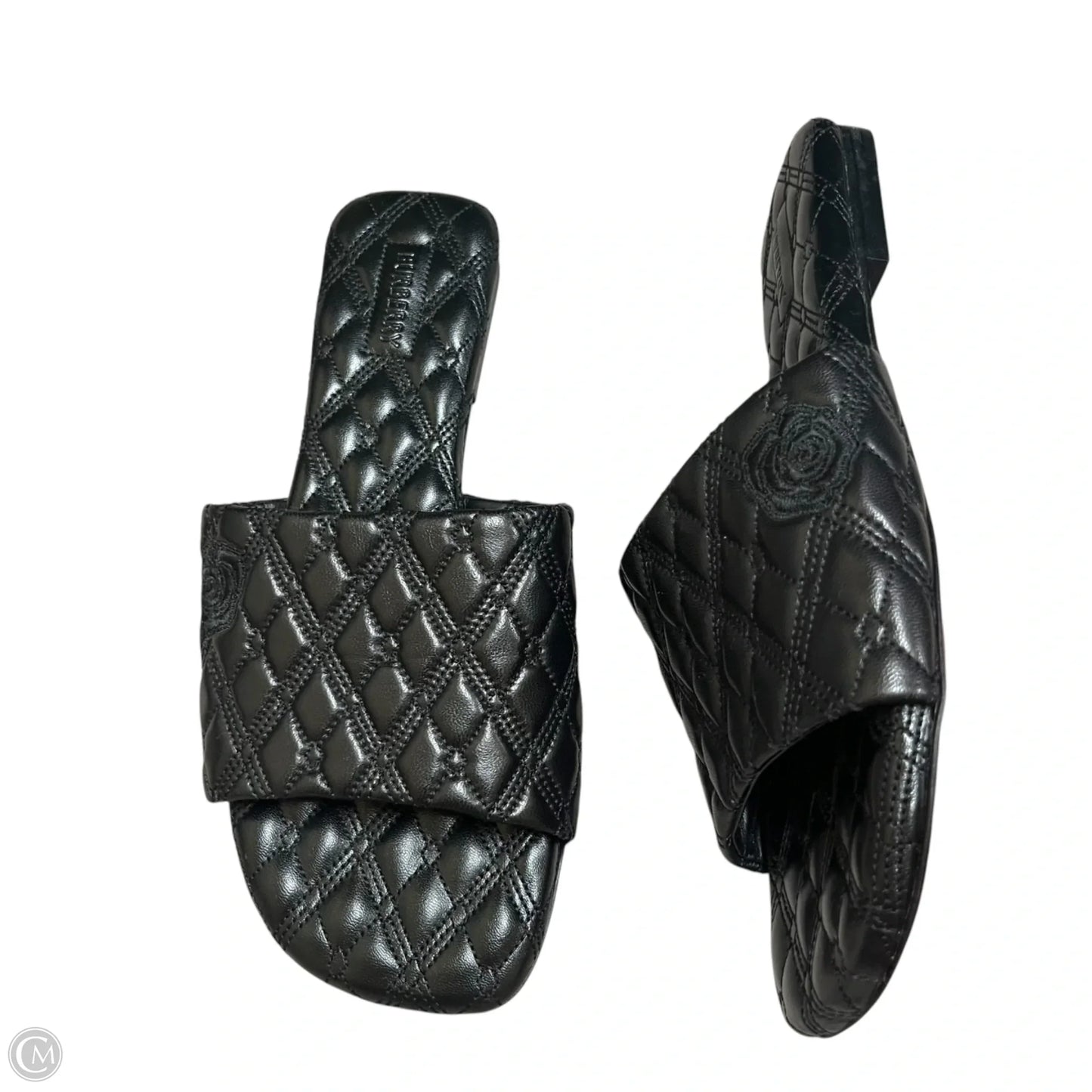 Sandals Luxury Designer By Burberry In Black, Size: 7.5