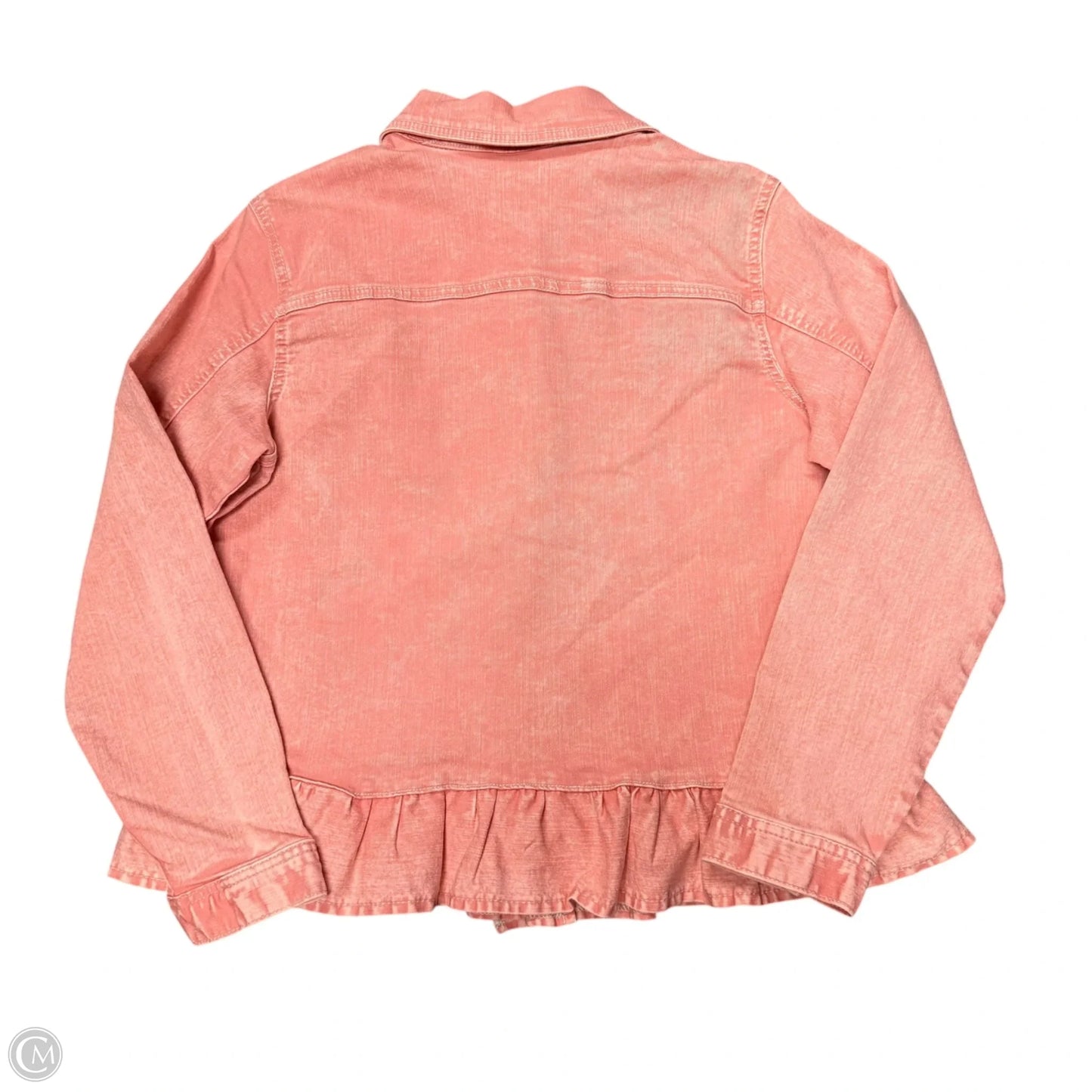 Jacket Denim By Dg2 In Pink Denim, Size: L