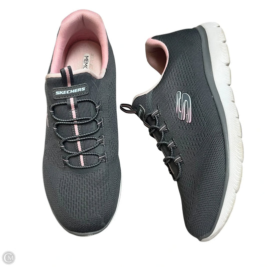 Shoes Athletic By Skechers In Grey & Pink, Size: 7.5