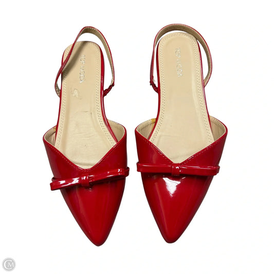 Shoes Flats By Top Moda In Red, Size: 8.5