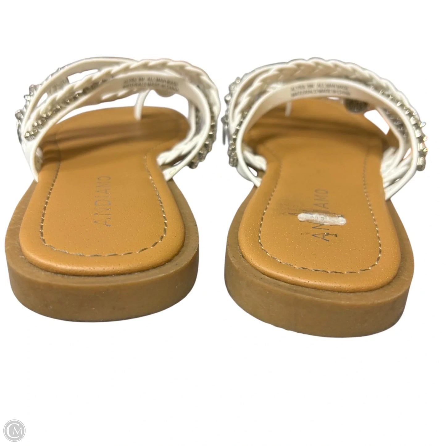 Sandals Flats By Andiamo In White, Size: 8