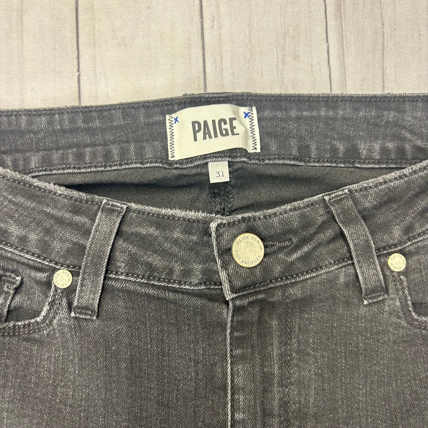 Black Jeans Designer By Paige, Size: 12