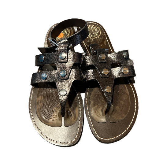 Grey & Silver Sandals Designer By Tory Burch, Size: 8