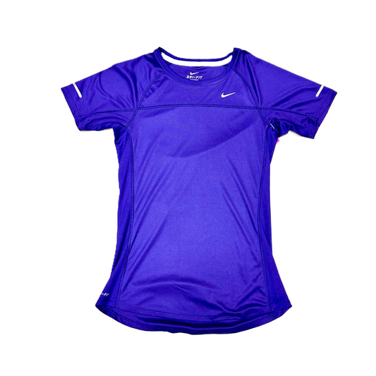 Athletic Top Short Sleeve By Nike In Purple, Size: Xs