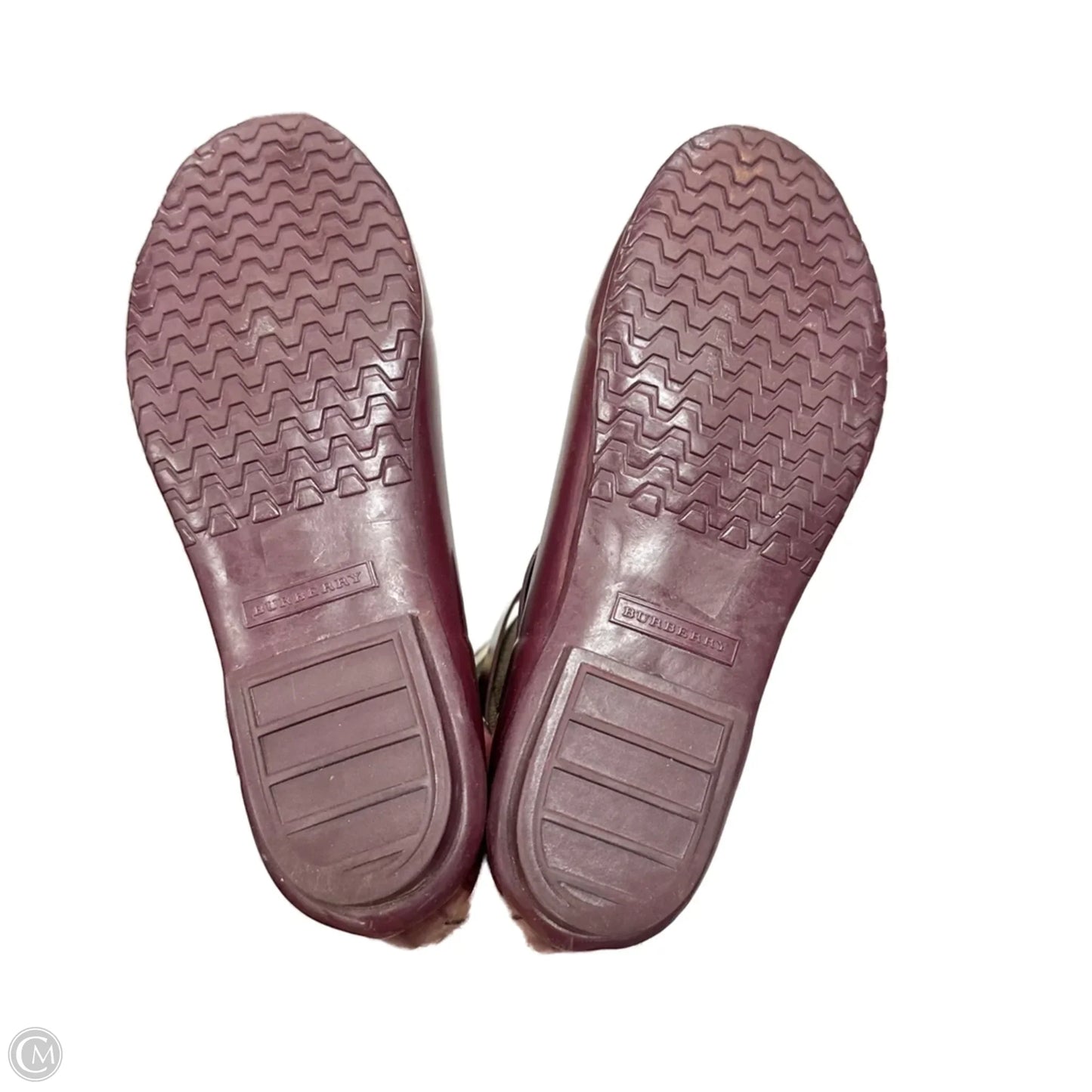 Boots Luxury Designer By Burberry In Red, Size: 7.5