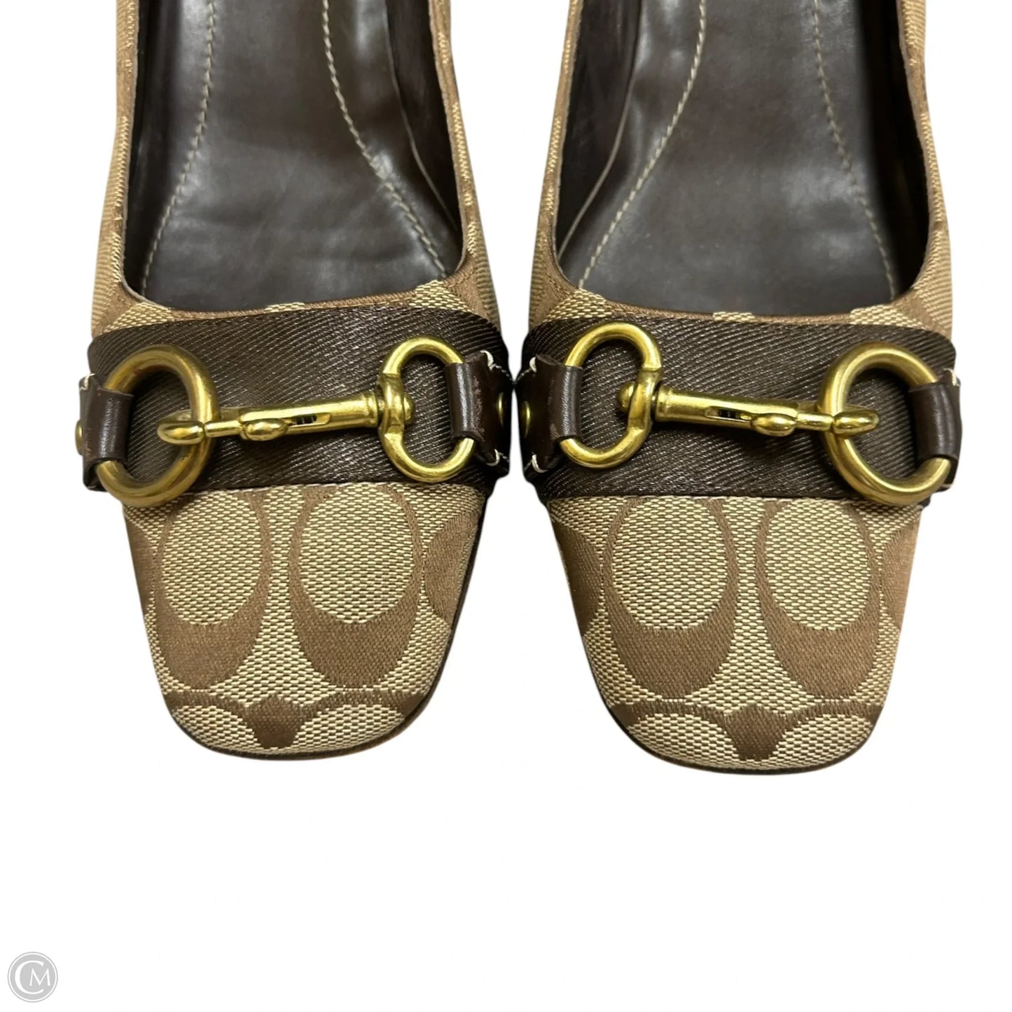 Shoes Designer By Coach In Brown & Gold, Size: 10