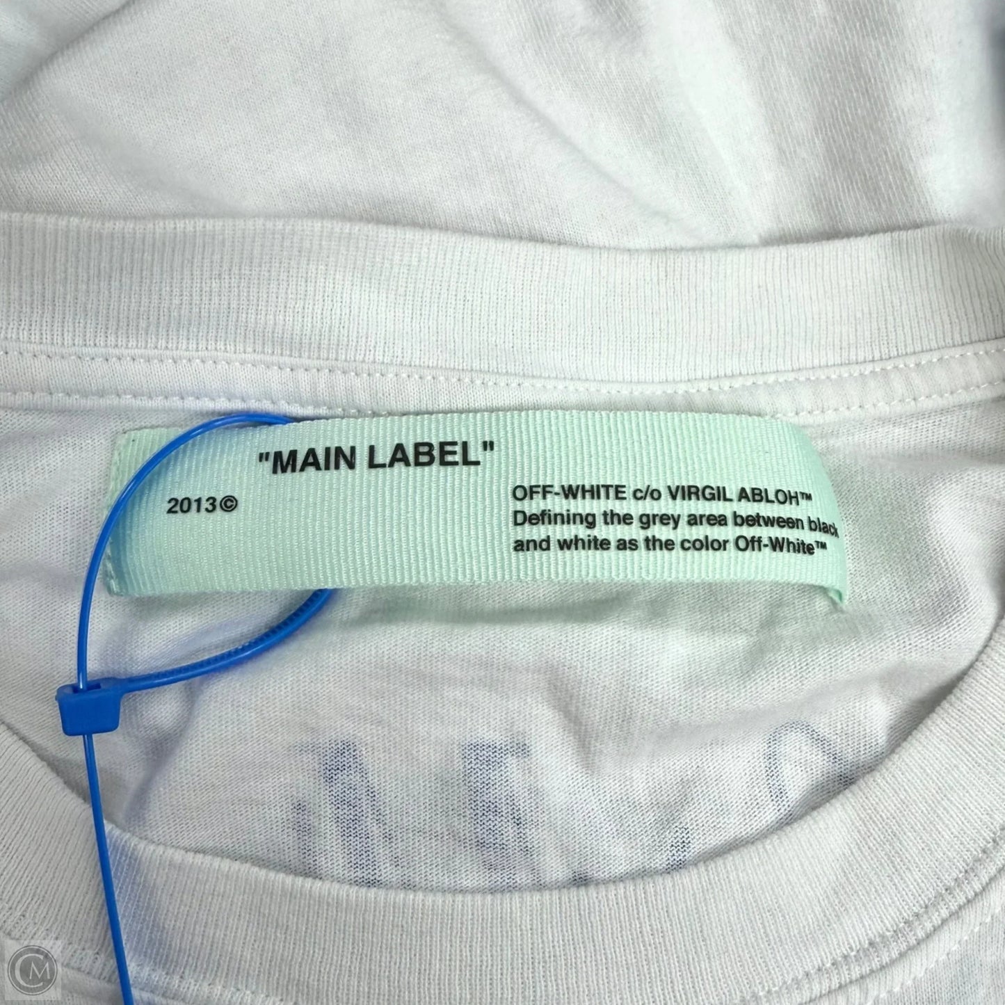Top Short Sleeve Luxury Designer By Off-white In Blue & White, Size: L