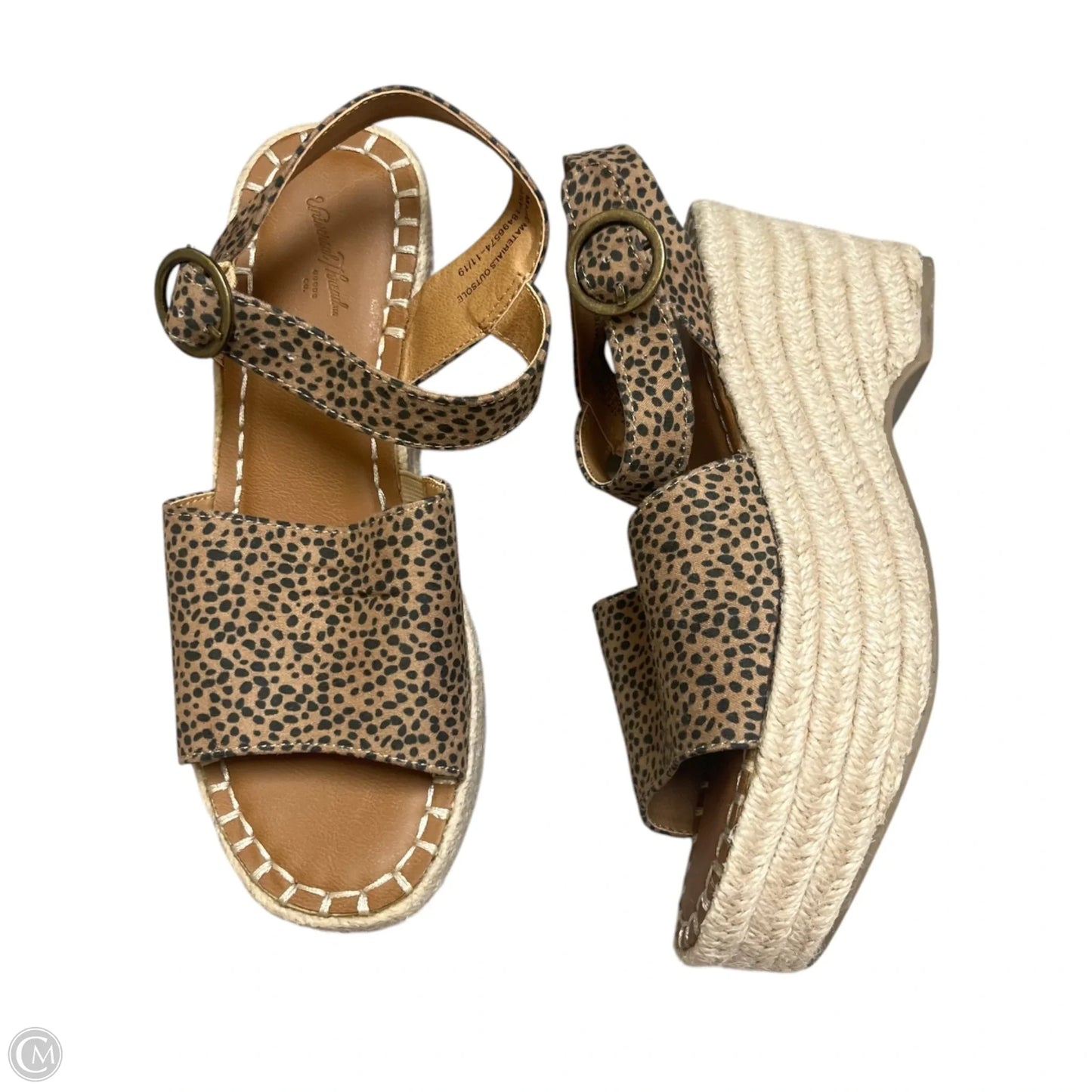 Sandals Heels Block By Universal Thread In Animal Print, Size: 7
