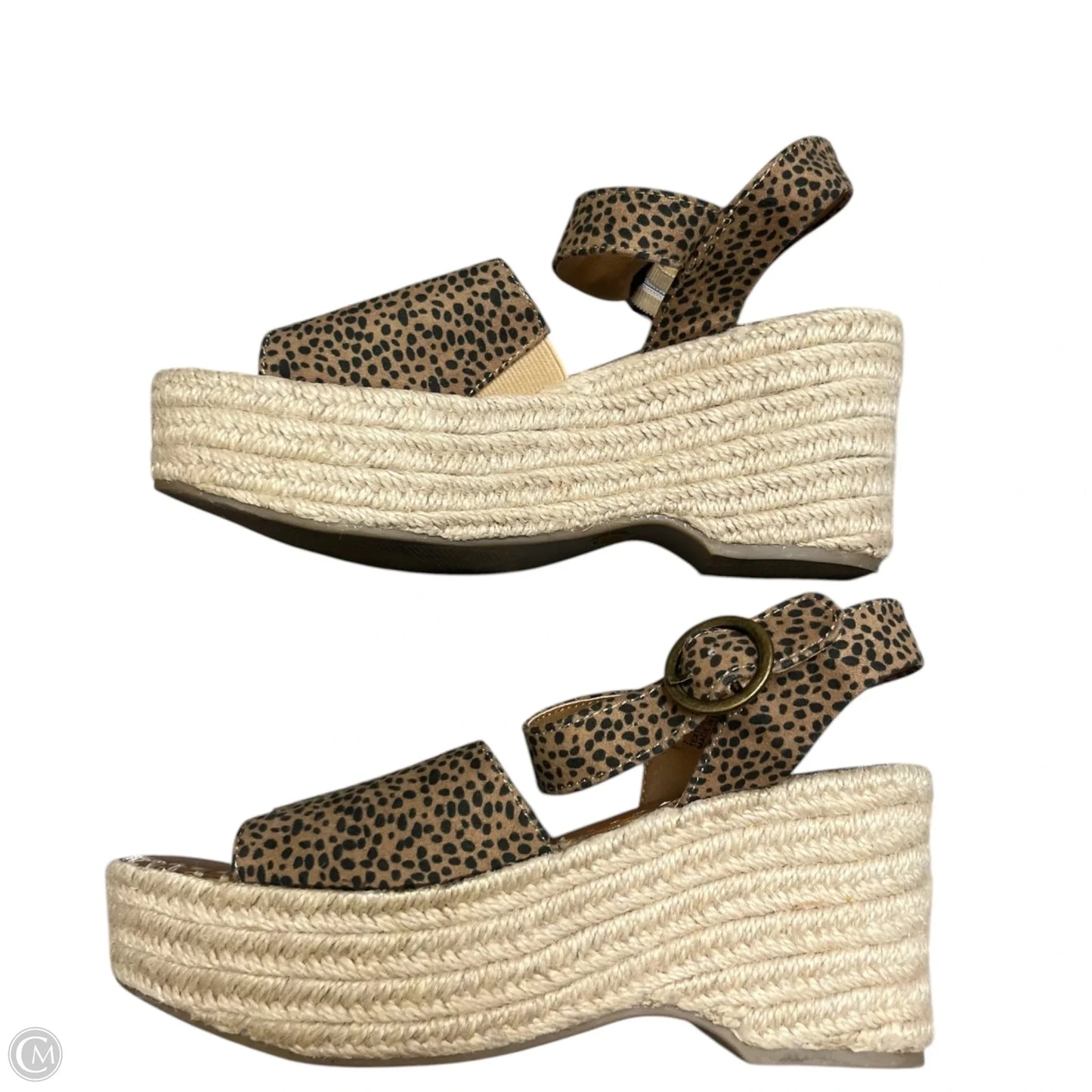 Sandals Heels Block By Universal Thread In Animal Print, Size: 7