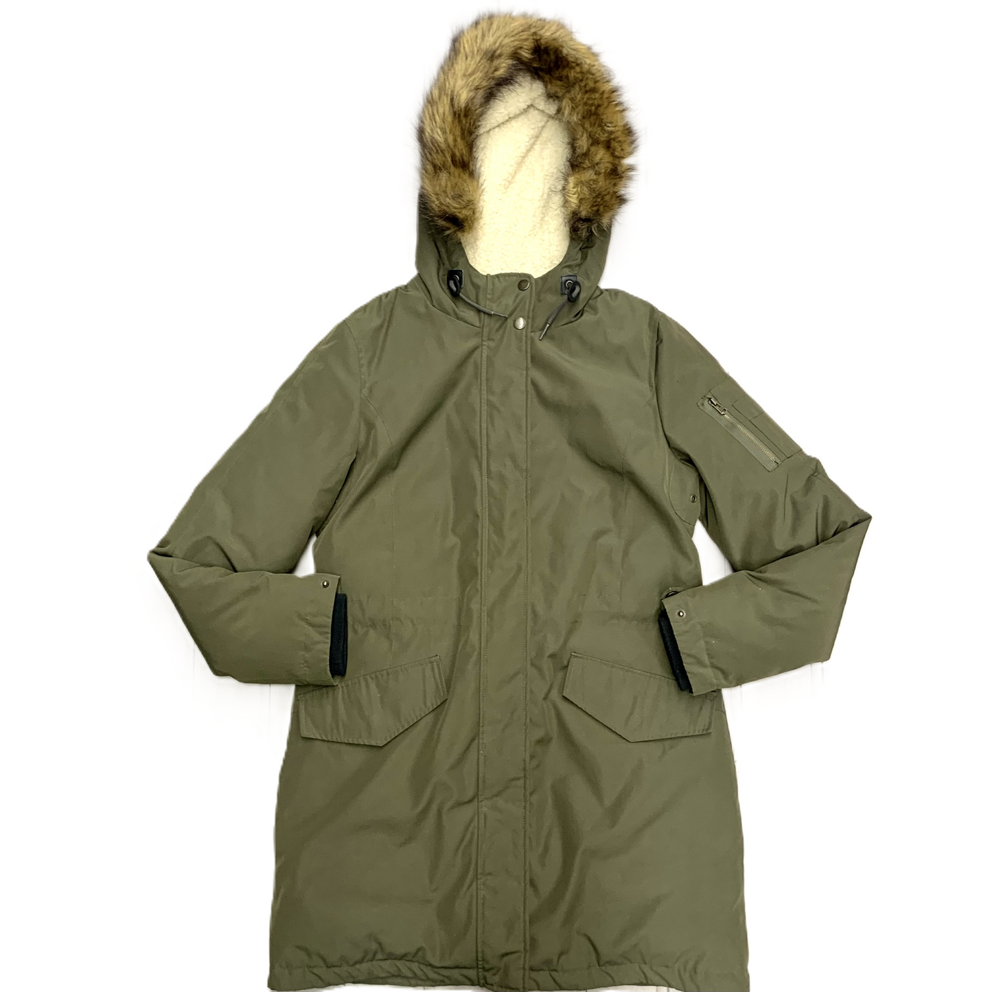 Coat Puffer & Quilted By Cole-haan In Green, Size: M