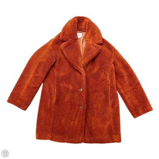 Coat Faux Fur & Sherpa By Gap In Orange, Size: M