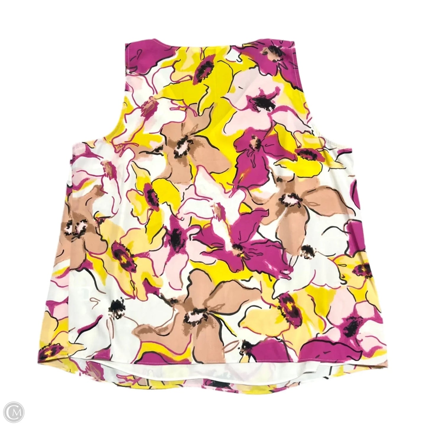 Blouse Sleeveless By Nine West Apparel In Pink & Yellow, Size: Xl