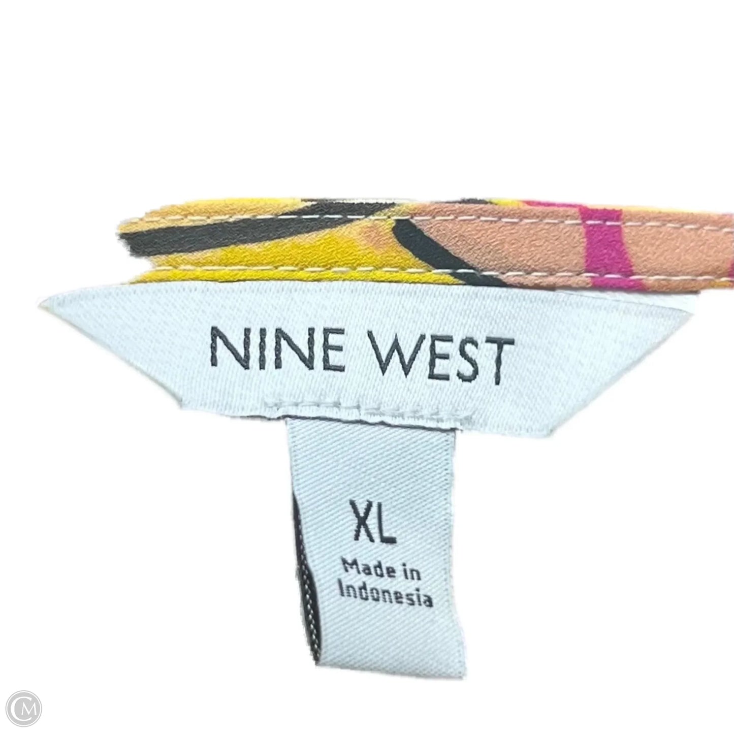 Blouse Sleeveless By Nine West Apparel In Pink & Yellow, Size: Xl
