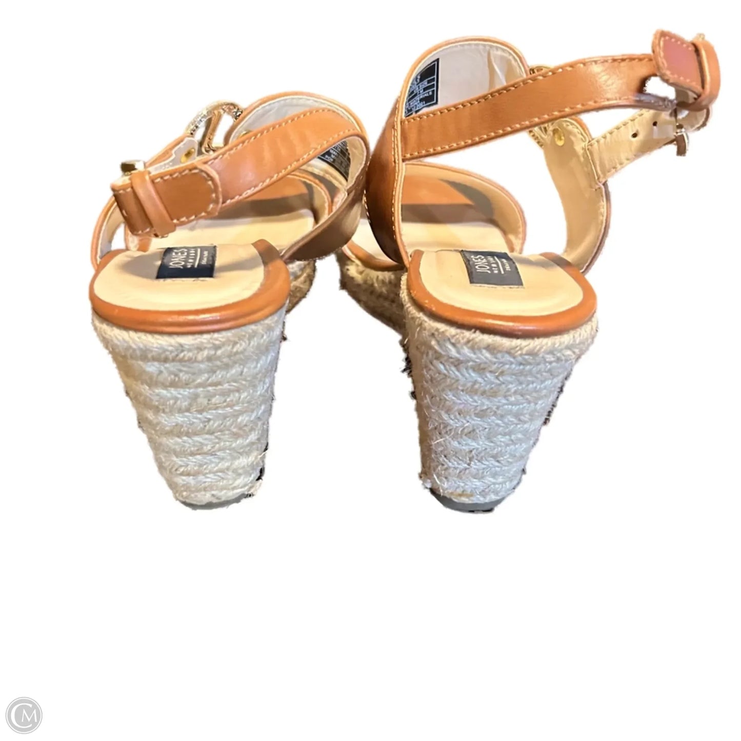 Sandals Heels Wedge By Jones New York In Brown & Cream, Size: 7