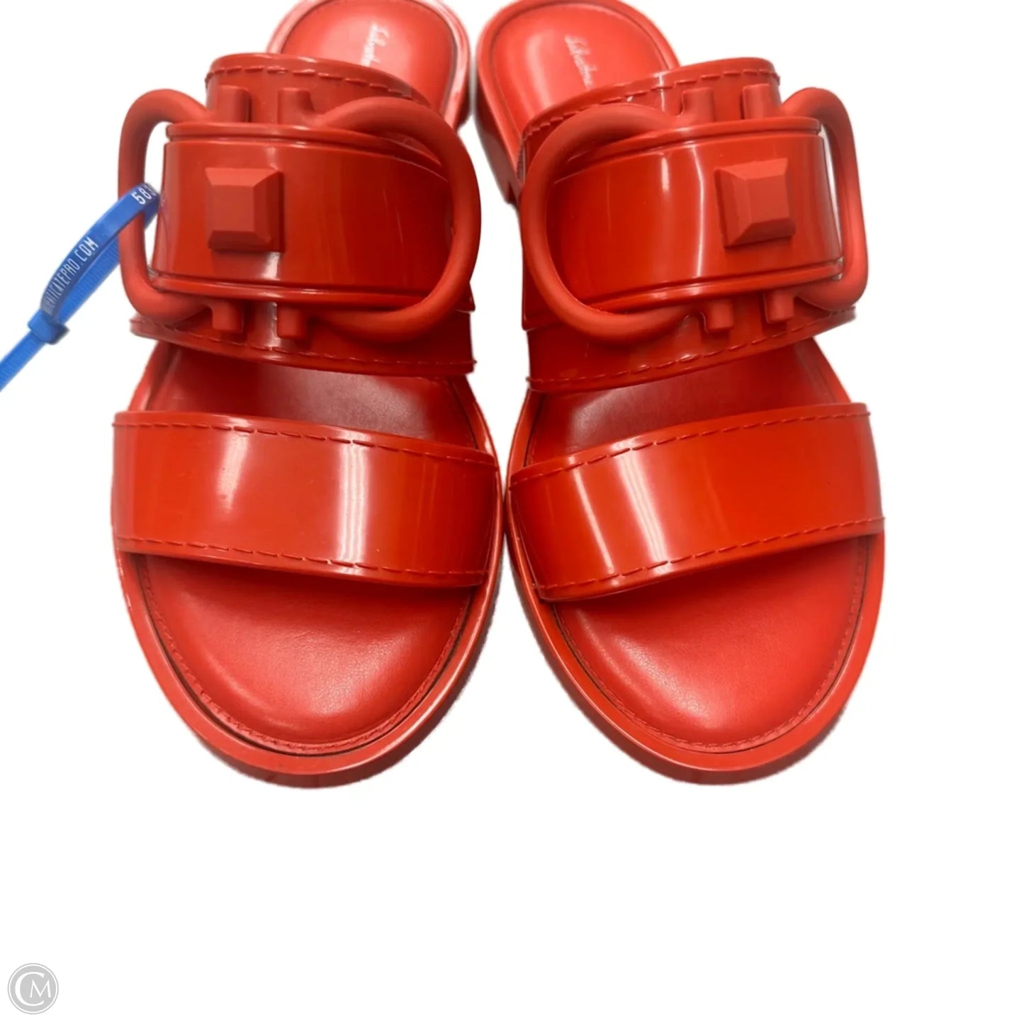 Sandals Designer By Ferragamo In Red, Size: 6