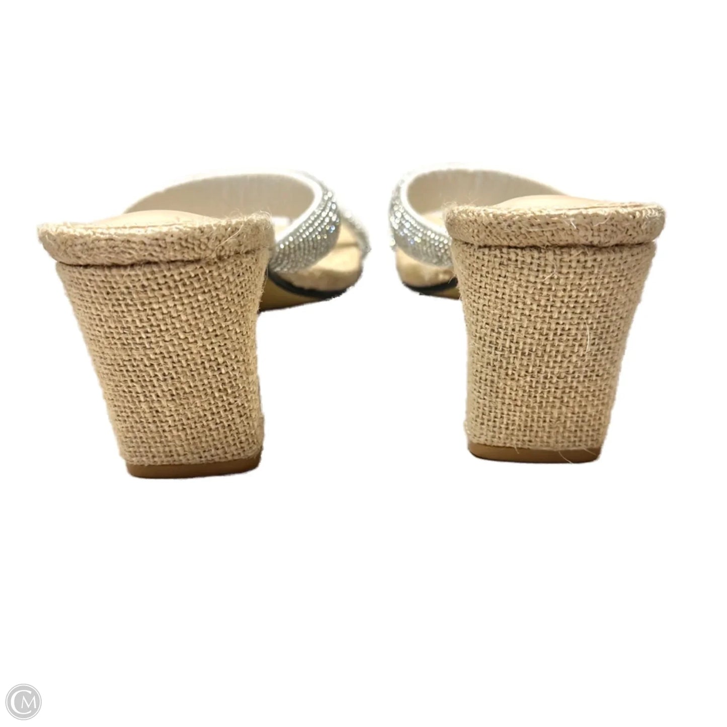 Sandals Heels Block In Tan, Size: 6.5